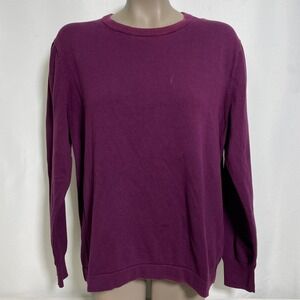 J.Crew Purple Cotton Long Sleeve Plum Knit Sweater Women's LARGE